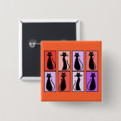 Black Cats Pop Art Gifts Vierkante Button 5,1 Cm (Voorkant /achterkant)