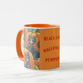 Black Cats Pumpkin Patch HALLOWEEN MOK *Aanpassen (Voorkant links)