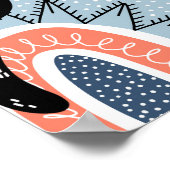 Black Cats Rainbows Fantasy Patroon Poster (Hoek)