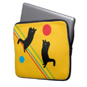Black Cats Reaching for the Sun Electronics Bag Laptop Sleeve (Voorkant Links)