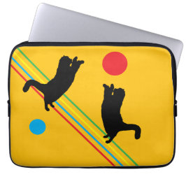 Black Cats Reaching for the Sun Electronics Bag Laptop Sleeve