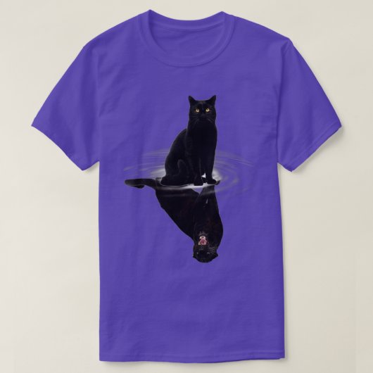 Black Cats Reflection Gift Cat Lovers Cute Black T T-shirt (Design voorkant)