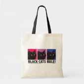 Black Cats RULE! canvas tas (Voorkant)