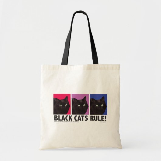 Black Cats RULE! canvas tas (Voorkant)