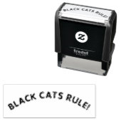 "BLACK CATS RULE" CITAAT VAN KATTENLIEFHEBBER, HEK  ZELFINKTENDE STEMPEL (In situ)