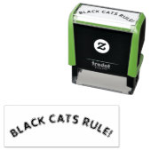 "BLACK CATS RULE" CITAAT VAN KATTENLIEFHEBBER, HEK  ZELFINKTENDE STEMPEL (In situ)