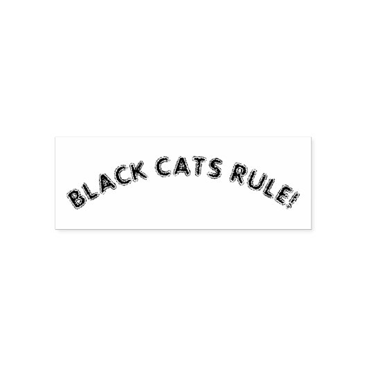 "BLACK CATS RULE" CITAAT VAN KATTENLIEFHEBBER, HEK  ZELFINKTENDE STEMPEL (Design)