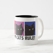 Black Cats RULE! KoffieMok Tweekleurige Koffiemok (Voorkant rechts)