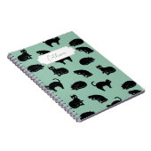 Black Cats Seamless Patroon Notitieboek (Rechterzijde)