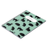 Black Cats Seamless Patroon Notitieboek (Linkerzijde)