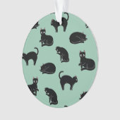 Black Cats Seamless Patroon Ornament (voorkant)
