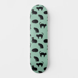 Black Cats Seamless Patroon Persoonlijk Skateboard