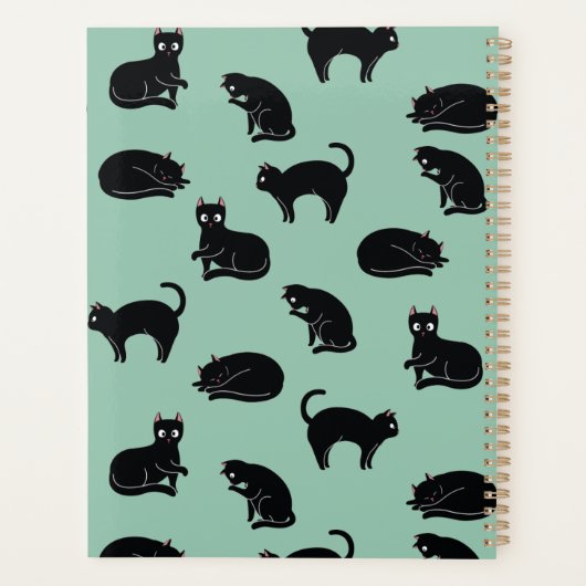 Black Cats Seamless Patroon Planner (Achterkant)
