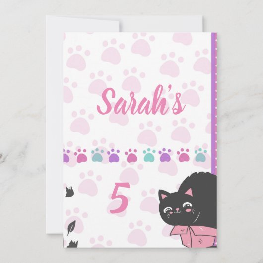 Black Cats Silhouettes Invitation Kaart (Achterkant)