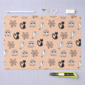 Black Cats Spiderwebs en Geesten Sinaasappel Hallo Tissuepapier (Craft)