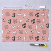 Black Cats Spiderwebs en Ghosts Pink Halloween Tissuepapier (Craft)