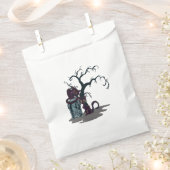 Black Cats Tombstone Tree Halloween Bedankzakje (Geknipt)