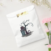 Black Cats Tombstone Tree Halloween Bedankzakje (Gezegeld)