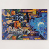 Black Cats Trick-or-Treating in Halloween kostuums Legpuzzel (Horizontaal)