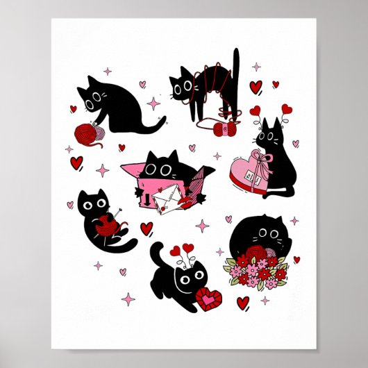 Black Cats Valentijn Poster (Voorkant)