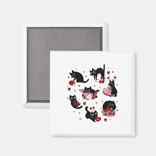 Black Cats Valentine  Magneet (Voorkant / Achterkant)
