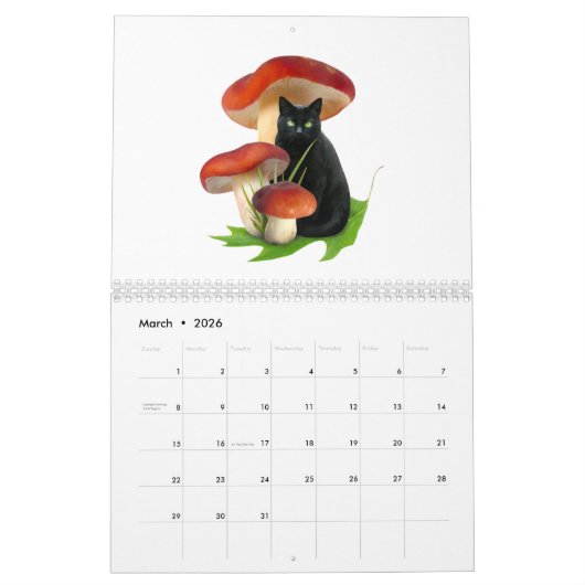 Black Cats Wall Agenda Kalender (Mar 2026)