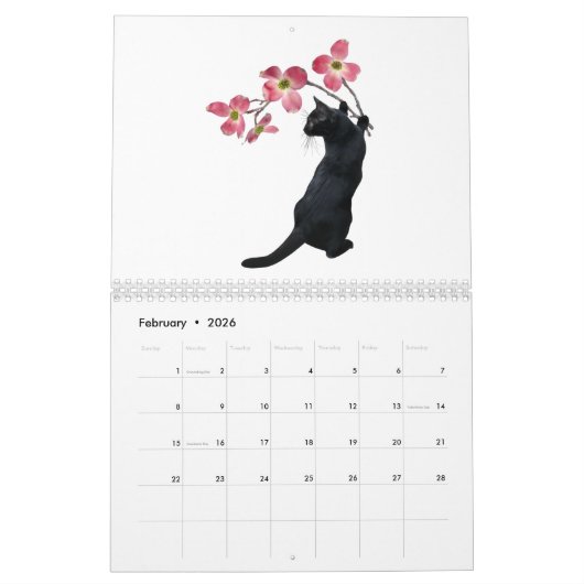 Black Cats Wall Agenda Kalender (Feb 2026)