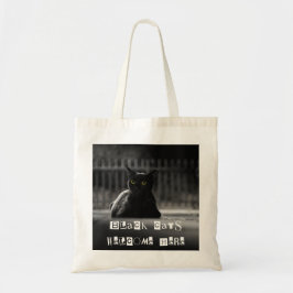 "Black Cats Welcome" Canvas tas – Trick or treat B