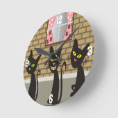 Black Cats Whimsical-klok Ronde Klok (Hoek)