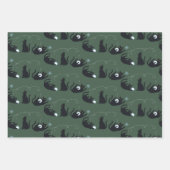 Black Cats Winter Cute Christmas Winter  Inpakpapier Vel (Voorkant)