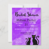 Black Cats Witchy Halloween Vrijgezellenfeest Part Kaart (Voorkant)