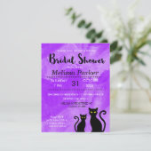 Black Cats Witchy Halloween Vrijgezellenfeest Part Kaart (Staand voorkant)