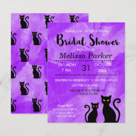 Black Cats Witchy Halloween Vrijgezellenfeest Part Kaart