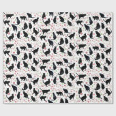 Black Cats with Peppermint Candy Wrapping Paper Cadeaupapier (Vlak)