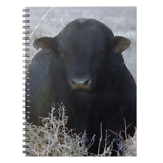 Black Cattle Bull Notitieboek (Voorkant)