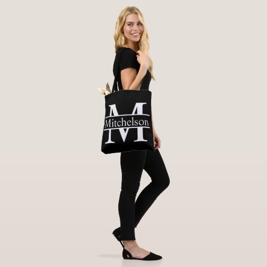 Black CBLF Monogrammed Tote Bag (Op model)