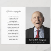 Black Celebration of Life Funeral Program Foto (Voorkant)