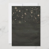 Black Celestial Dark Starry Sky Swirls Invitation Kaart (Achterkant)
