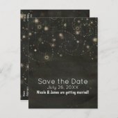 Black Celestial Dark Starry Sky zwaait elke gebeur Aankondigingskaart (Voorkant / Achterkant)