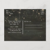 Black Celestial Dark Starry Sky zwaait elke gebeur Aankondigingskaart (Achterkant)