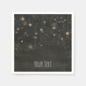 Black Celestial Dark Starry Sky zwaait elke gebeur Servetten (Voorkant)