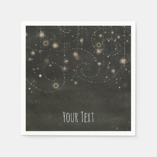 Black Celestial Dark Starry Sky zwaait elke gebeur Servetten (Voorkant)