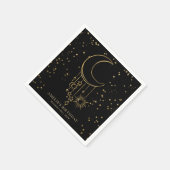 Black Celestial Star Moon Verjaardag Servet (Hoek)