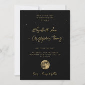 Black Celestial Wedding Invitation Kaart (Voorkant)