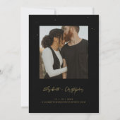 Black Celestial Wedding Invitation Kaart (Achterkant)