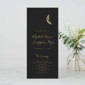 Black Celestial Wedding Program (Staand voorkant)