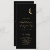 Black Celestial Wedding Program (Voorkant / Achterkant)