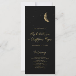 Black Celestial Wedding Program