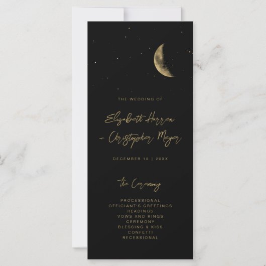 Black Celestial Wedding Program (Voorkant)