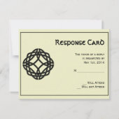 Black Celtic Eternity Knot-reactiekaart RSVP Kaartje (Voorkant)